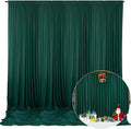 10 x 10 Feet Dark Green Backdrop Curtain by ZEBMOON