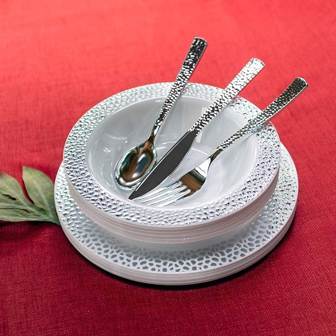 Plastic Cutlery Silverware Extra Heavyweight Disposable Flatware, Full Size - Image 5