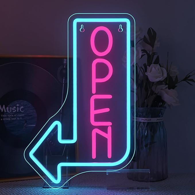 Looklight Blue Open Arrow Neon Sign Dimmale Neon Lights by LooklightNeonSign