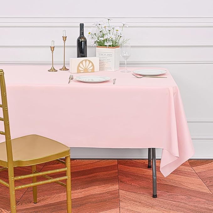 10 Pack Pink Tablecloths for 8ft Rectangle Tables 60 x 126 Inch - Image 6
