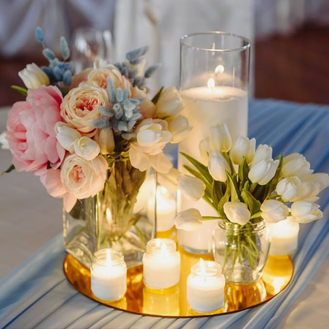 VASUHOME 12" Gold Mirror Centerpieces - Image 6