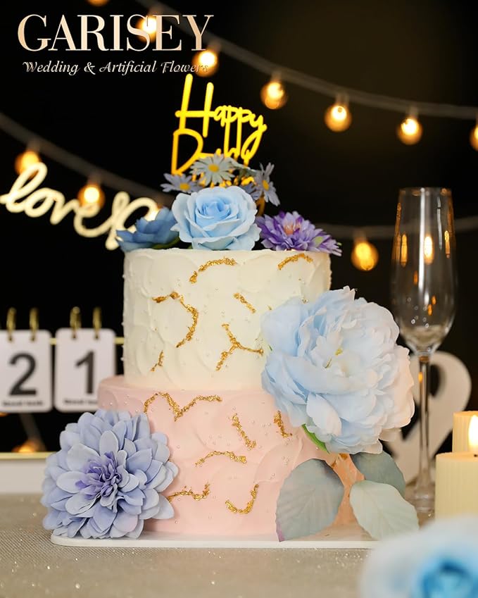Artificial Flowers Combo, Mix Silk Flowers Roses, Dahlias - Image 3