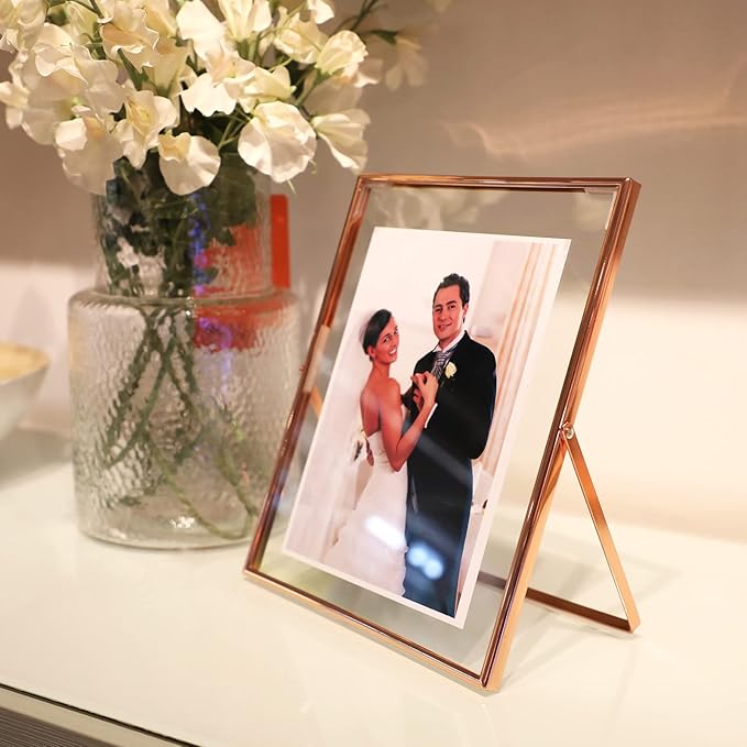 Rose Gold Floating Picture Frame, - Image 5