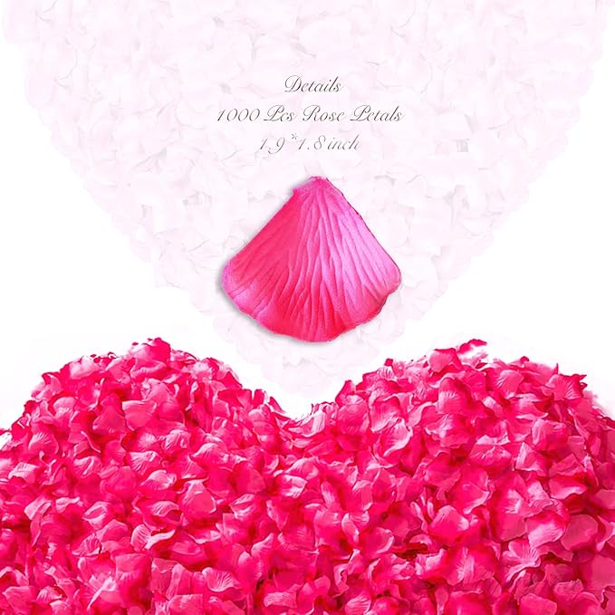 1000Pieces Rose Petals, Artificial Flower Petals Fake Rose Petals - Image 2