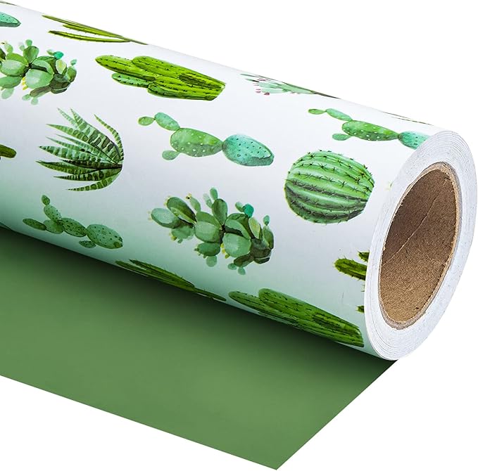 WRAPAHOLIC Reversible Cactus Wrapping Paper by WRAPAHOLIC