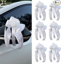 Wedding Car Decoration Flowers, Artificial White Bow Cars Decorative Flower Rose by zmoso
