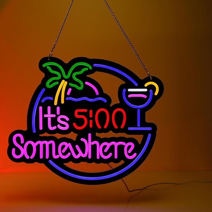 Ultrathin Its 5 00 O'clock Some Where Neon Sign Art Wall Lights - Image 2