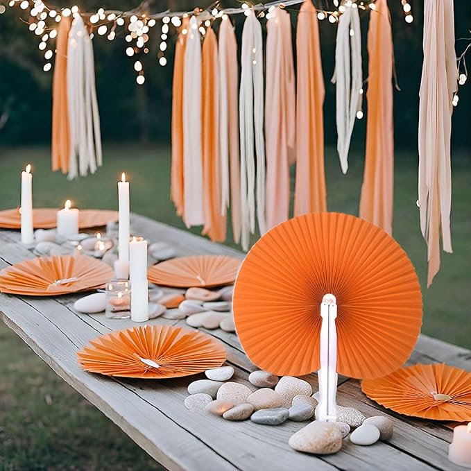 12 Packs Decorative Paper Folding Hand Fans Handheld - Image 3