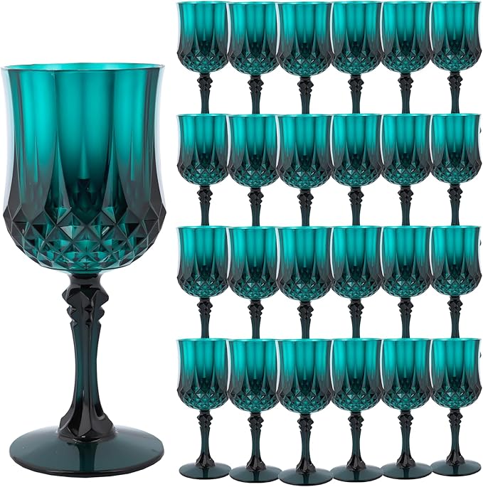 Plastic Wine Glasses，Plastic Goblets Vintage Style Cordial Drinking Glasses by LEYIQUCHAMPAGNEWINEGLASSES