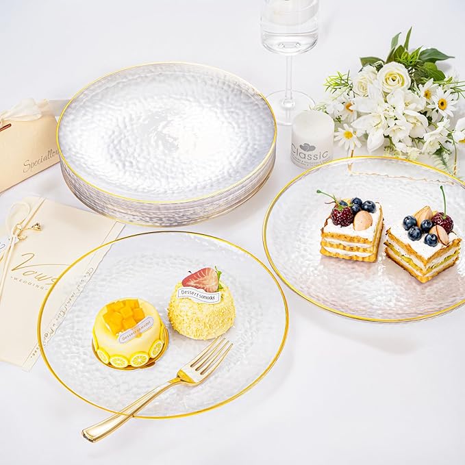 Rubtlamp 100 Pcs Gold Plastic Plates - Image 4