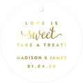 Andaz Press Personalized Round Circle Wedding Gift Tags, Metallic Gold Ink by AndazPress