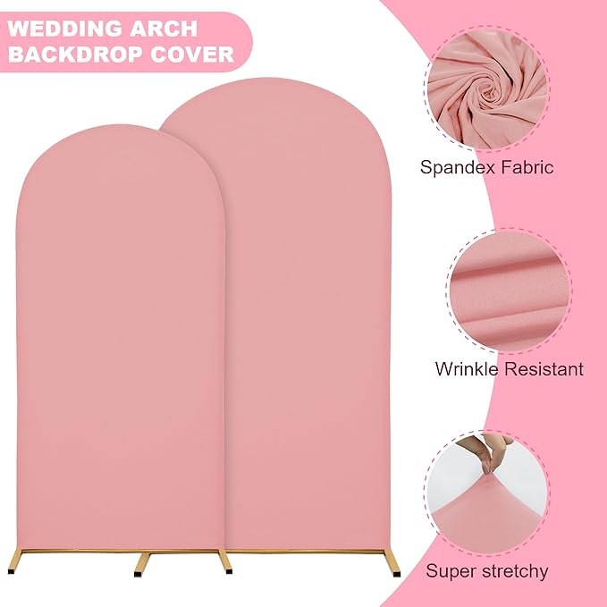 Wedding Arch Covers Arch Backdrop Cover Arch Stand Covers 7.2FT 6FT Set of 3 - Image 4