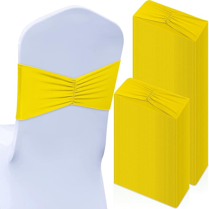 Moukeren 100 Pcs Spandex Chair Sashes Bows Bands Slider Sashes by Moukeren