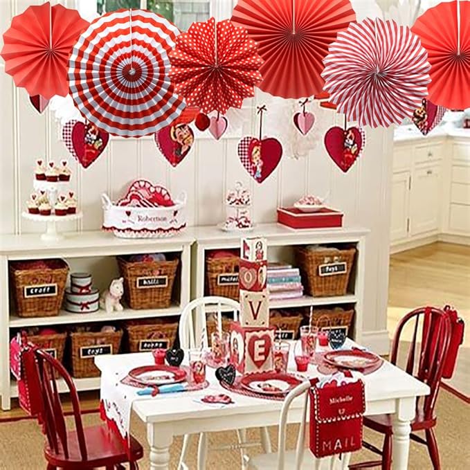 Party Hanging Paper Fans Set - Image 3
