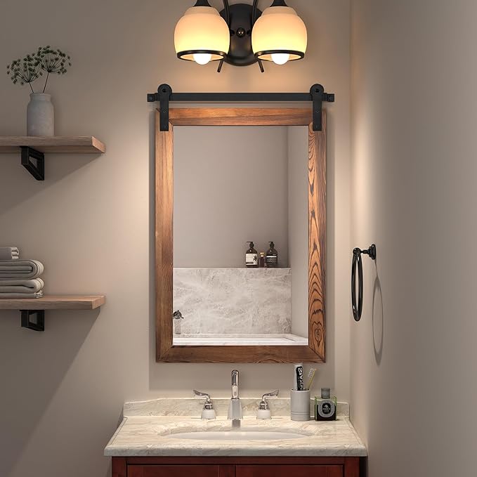 COGOOD Farmhouse Barn Door Mirror - Image 2