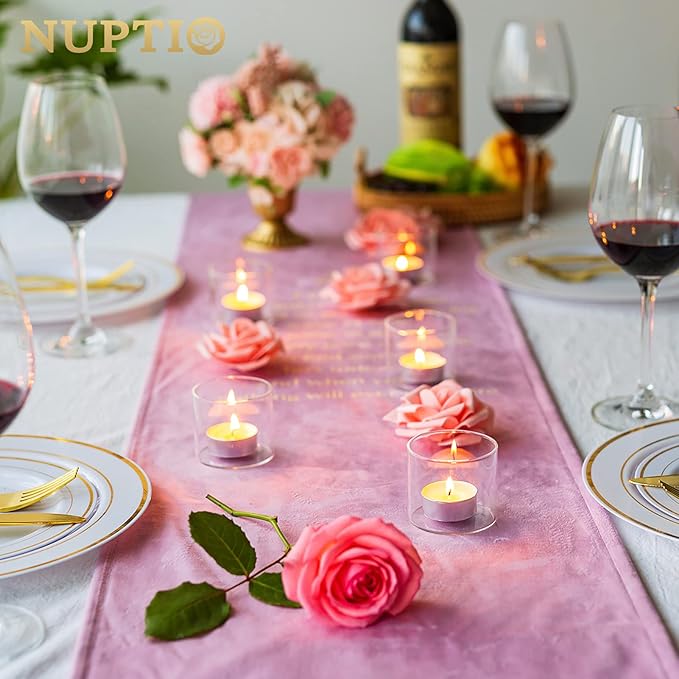 NUPTIO Clear Tealight Candle Holders: Set of 12 Glass Votive Holders - Image 6