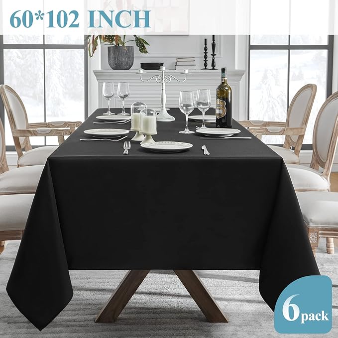 VidaFete Tablecloth 60 * 102inch 6 Pack Rectangle Table Cloth Polyester - Image 5