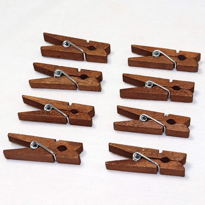 Mini Natural Wooden Clothespins - Image 4