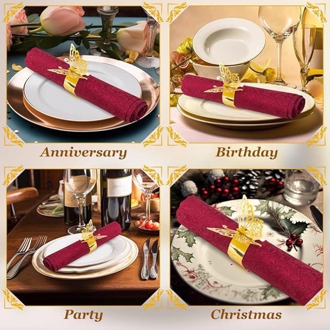 150PCS Butterfly Napkin Rings for Luxury Banquet Style, Reusable Paper Napkin - Image 2