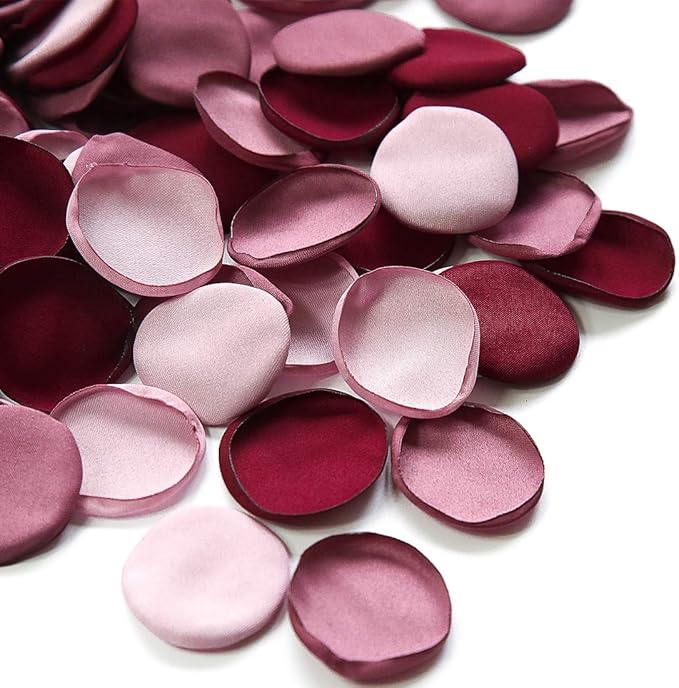 Floroom 300pcs Rose Petals Burgundy Maroon Mauve Faux Silk Flower Petals by Floroom