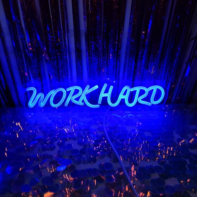 Work Hard Neon Signs for Wall Decor, Neon Light Sign LED Signs for Wall Light by INSNEnNNeonSignsFactory1999