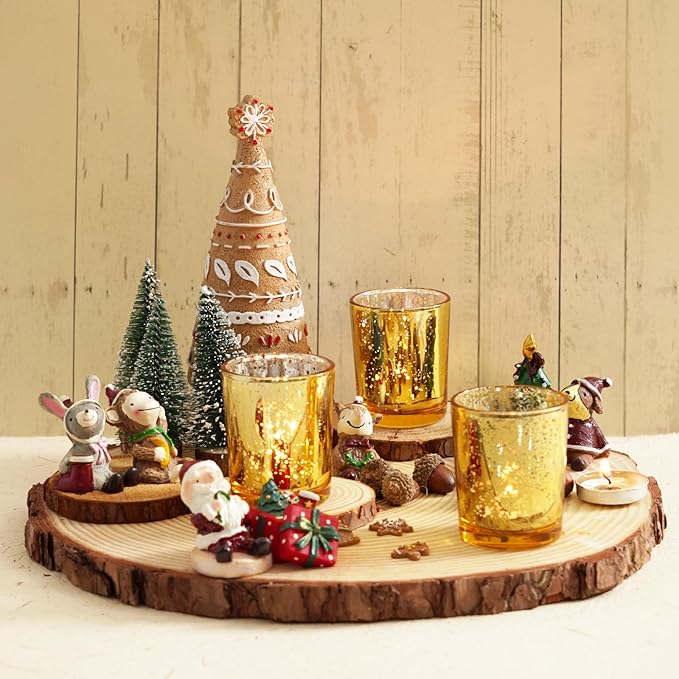 Homemory 36 Pcs Gold Votive Candle Holders, Mercury Glass Candle Holder - Image 5