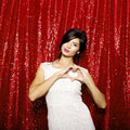 JYFLZQ Red Sequin Backdrop Curtains 10ft x 10ft 1 Panel Glitter Photo Booth by JYFLZQ