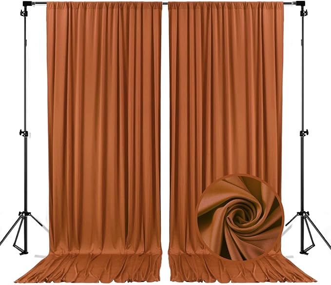 10 x 7 Feet Bronze Backdrop Curtain by ZEBMOON