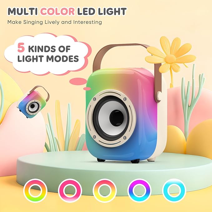 MOYU Mini Karaoke Machine for Kids: Portable Bluetooth Speaker Set - Image 3