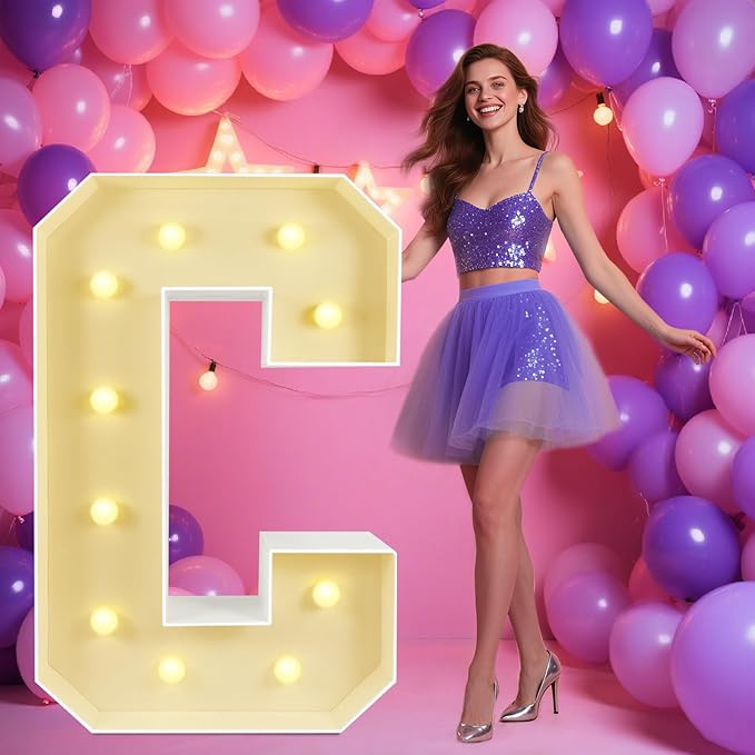 Marquee Light Up Letters: 4FT Large Decorative Signs by Unknown