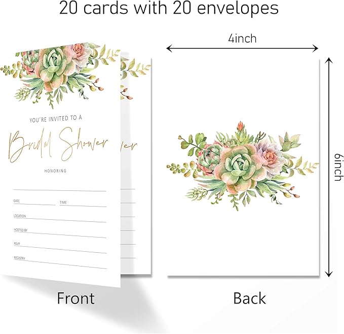 Floral Bridal Shower Invitation Cards - Image 2