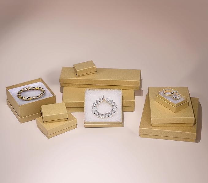 TheDisplayGuys - 25-Pack #53 Kraft Paper Cardboard Gift Boxes/Jewelry Cases w. - Image 4
