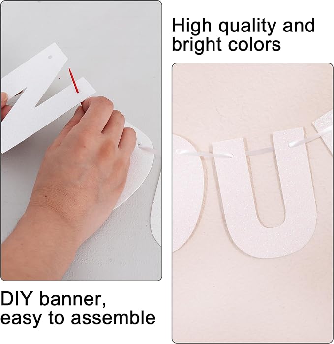 BEISHIDA 116 PCS Glitter Color White DIY Letter Banner Kit Make Your Own - Image 2