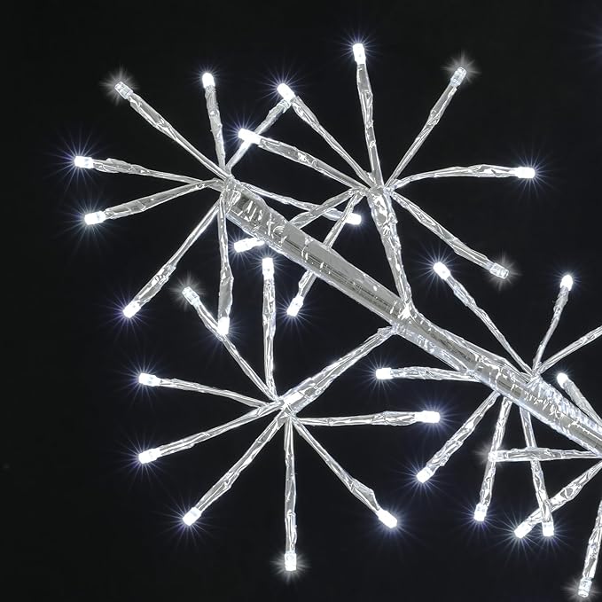 30’’ Christmas Snowflake Lights Outdoor, Pre-lit 240Pcs Cool White LEDs Hanging - Image 3