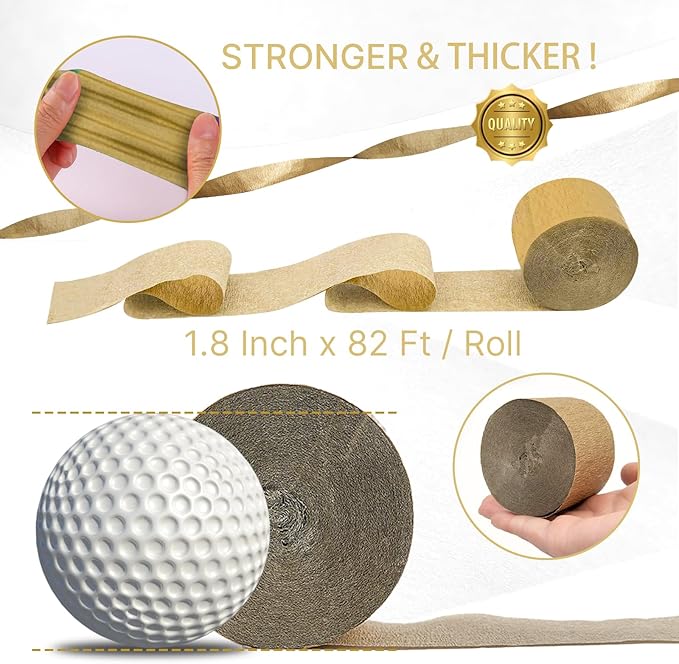 PartyWoo Metallic Gold and Silver Crepe Paper Streamers 4pcs 328ft Pack of - Image 6