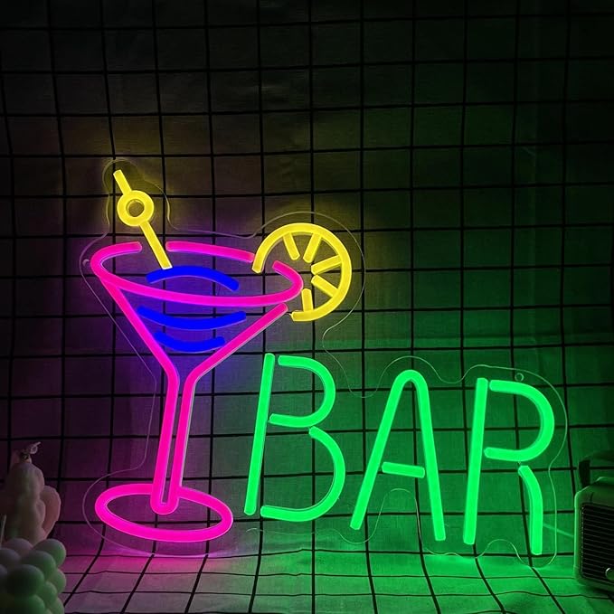Neon Bar Sign USB-Powered Pink Bar Wall Decor - Image 5