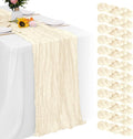Aktor 12 Pack Ivory Table Runner Boho Cheesecloth Table Runner Semi Sheer Gauze by Unknown