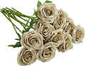Artificial Rose 10pcs Open Flower Bouquet Faux Rose Stems by IUKnot