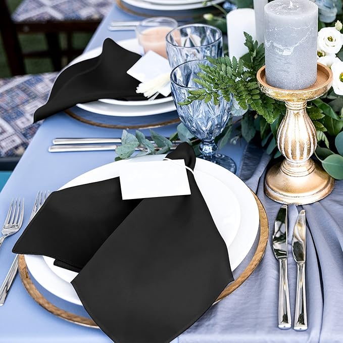 ANECO 12 Pieces Satin Napkins Soft Dinner Napkins Square Table Napkins 17 x 17 - Image 5