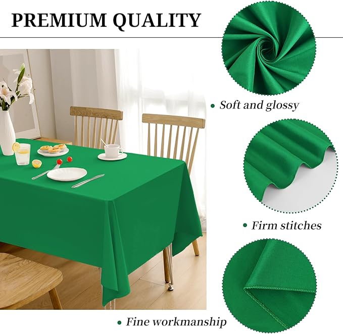 12 Pack Green Tablecloths for Rectangle Tables 60 x 126 Inch Polyester - Image 3