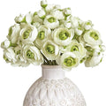 Letjolt Ranunculus Artificial Flower 18 Pcs Green Silk Ranunculus Wedding by Letjolt