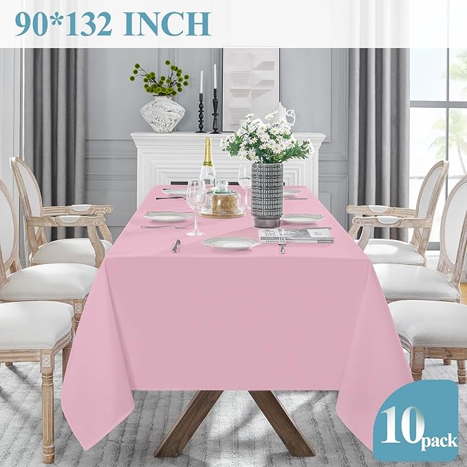 VidaFete Tablecloth 10 Pack 90 * 132inch Rectangle Table Cloth Polyester - Image 5