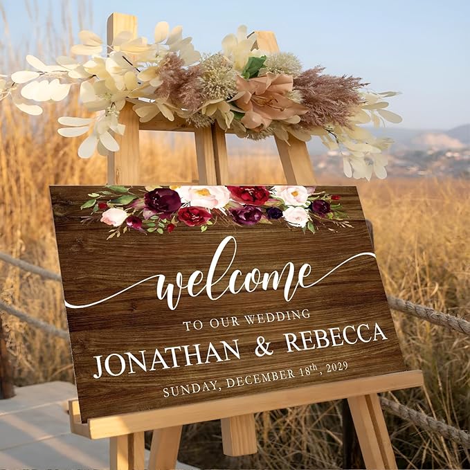 Custom Wedding Welcome Sign, Rehearsal Dinner Sign, Rustic Wedding Decorations - Image 2