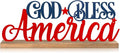 Patriotic God Bless America Metal Sign Rustic Table Decor Holiday Tiered Tray by thebeautifuldecoryouwant
