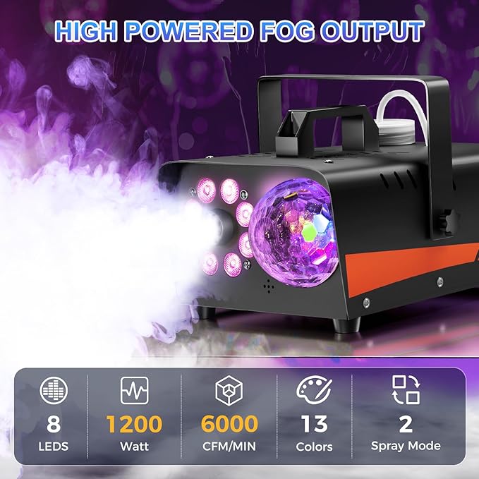 1200W Fog Machine, Halloween Smoke Machine Fog - Image 3