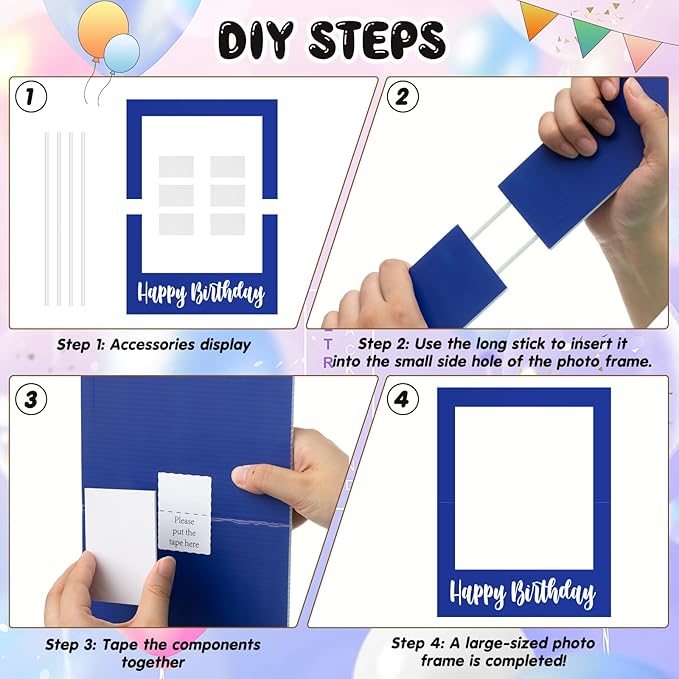 32 x 24 Inch Large Photo Booth Props Picture Frame Happy Birthday Party Frame - Image 3