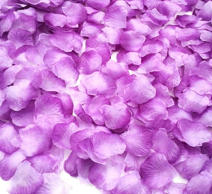 CODE FLORIST 1100 PCS Light Purple Silk Rose Petals - Image 2