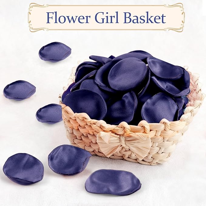 300pcs Navy Blue Silk Rose Petals - Image 3