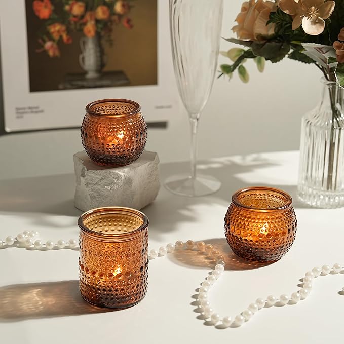 36pcs Amber Votive Candle Holders, Glass Small Tea Lights Candle Holders - Image 5