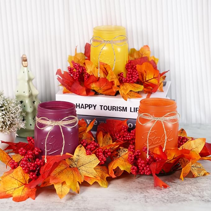 Fall Mason Jar Centerpieces for Tables – Thanksgiving Table Decorations - Image 5